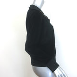 Nili Lotan Bentley Velour Quarter Zip Sweatshirt Black Size Small NEW