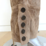 Christian Dior High Waisted Suede Pants Beige Size US 8