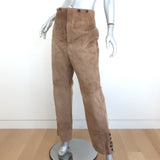Christian Dior High Waisted Suede Pants Beige Size US 8