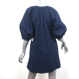 STAUD Mini Vincent Dress Navy Stretch Cotton Size Small NEW