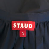 STAUD Mini Vincent Dress Navy Stretch Cotton Size Small NEW