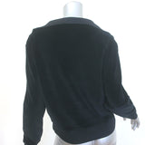 Nili Lotan Bentley Velour Quarter Zip Sweatshirt Black Size Small NEW
