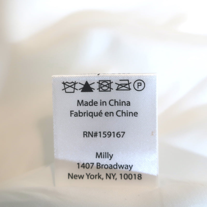 Milly Lumi Short Sleeve Mini Dress White Pleated Crepe Size 10