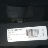 Nili Lotan Bentley Velour Quarter Zip Sweatshirt Black Size Small NEW