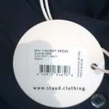 STAUD Mini Vincent Dress Navy Stretch Cotton Size Small NEW