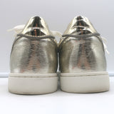 Christian Louboutin Vieira Spike Sneakers Gold Metallic Leopard Print Size 37.5