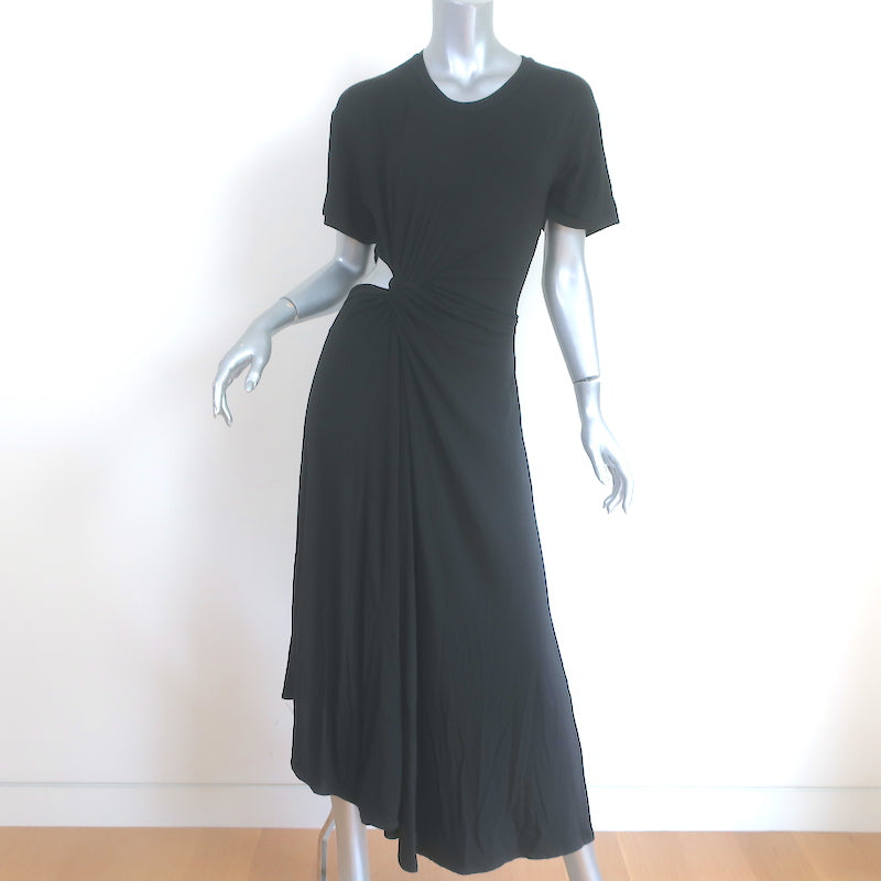 A.L.C. Bridget Twisted Cut-Out Midi Dress Black Stretch Jersey Size Me Celebrity Owned A.L.C. Bridget Twisted Cut-Out Midi Dress Black Stretch Jersey Size Me Celebrity Owned