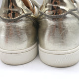 Christian Louboutin Vieira Spike Sneakers Gold Metallic Leopard Print Size 37.5
