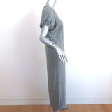 THE GREAT Puff Sleeve T-Shirt Maxi Dress Heather Gray Jersey Size 1