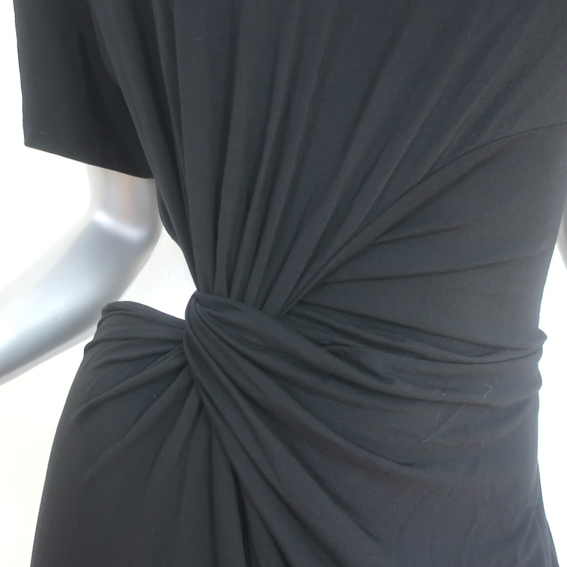 A.L.C. Bridget Twisted Cut-Out Midi Dress Black Stretch Jersey Size Medium