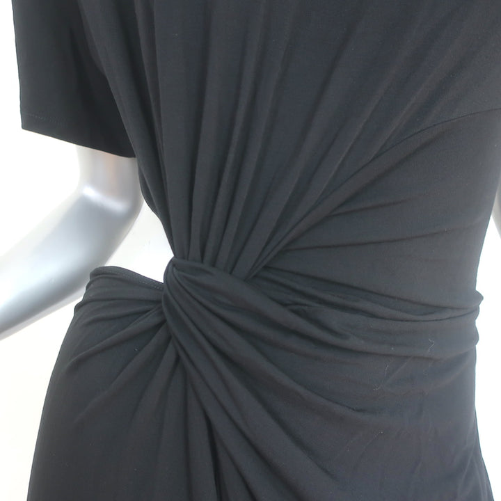 A.L.C. Bridget Twisted Cut-Out Midi Dress Black Stretch Jersey Size Medium
