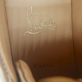 Christian Louboutin Vieira Spike Sneakers Gold Metallic Leopard Print Size 37.5