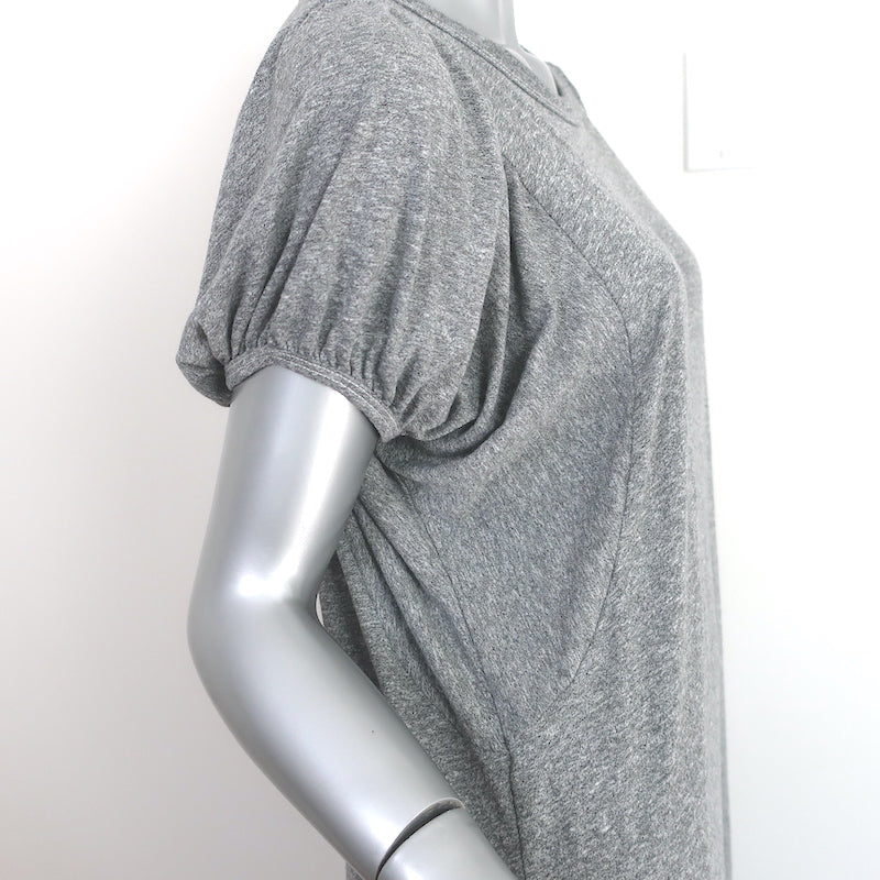 THE GREAT Puff Sleeve T-Shirt Maxi Dress Heather Gray Jersey Size 1