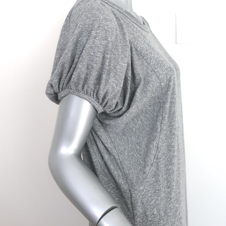 THE GREAT Puff Sleeve T-Shirt Maxi Dress Heather Gray Jersey Size 1