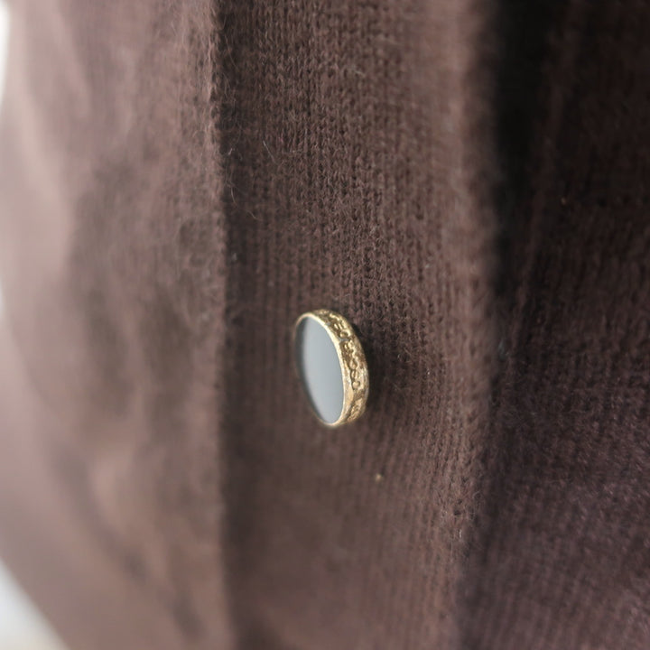 Oscar de la Renta Cropped Cardigan Dark Brown Cashmere-Silk Size Extra Small