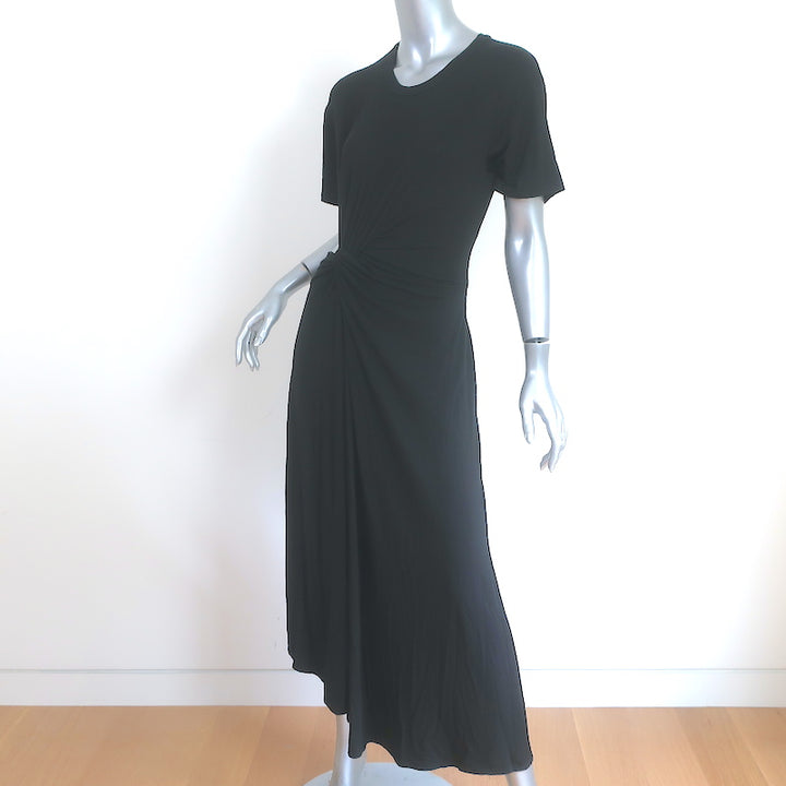 A.L.C. Bridget Twisted Cut-Out Midi Dress Black Stretch Jersey Size Medium