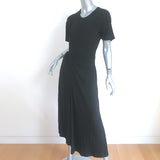 A.L.C. Bridget Twisted Cut-Out Midi Dress Black Stretch Jersey Size Medium