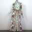 Alberta Ferretti Maxi Shirt Dress Cream/Multi Floral Print Silk Size US 4 NEW