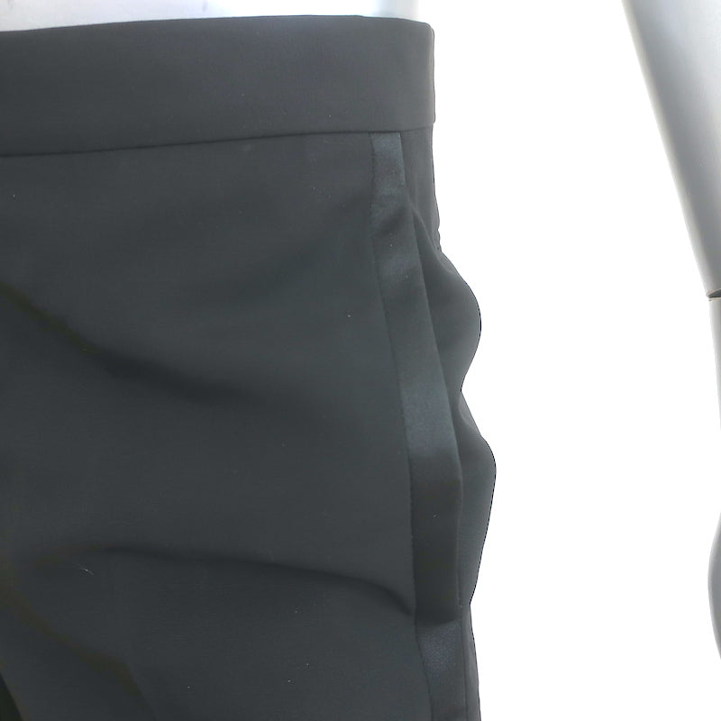 Dior Tuxedo Pants Black Wool-Mohair Size 46R Straight Leg Trousers