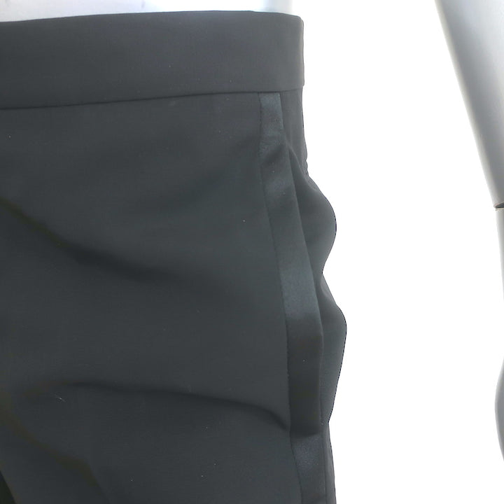 Dior Tuxedo Pants Black Wool-Mohair Size 46R Straight Leg Trousers
