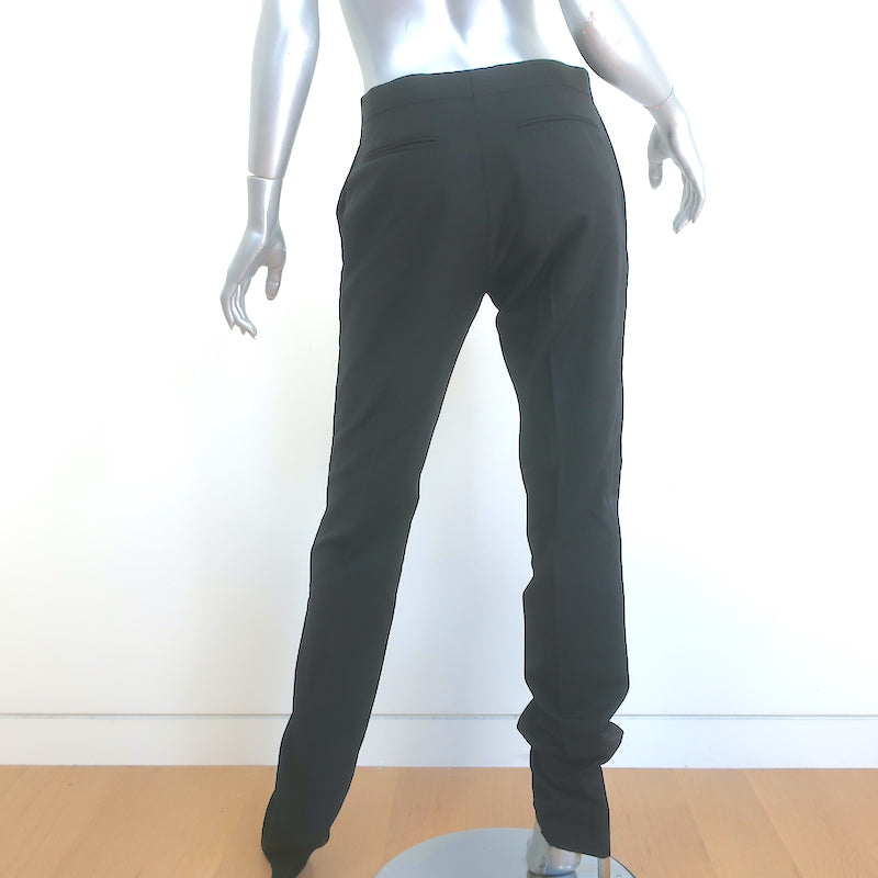 Dior Tuxedo Pants Black Wool-Mohair Size 46R Straight Leg Trousers