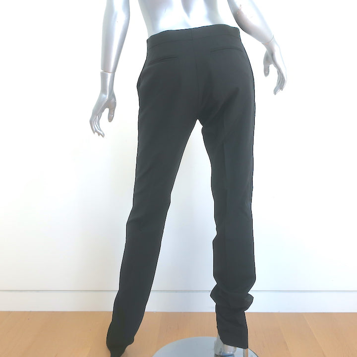 Dior Tuxedo Pants Black Wool-Mohair Size 46R Straight Leg Trousers