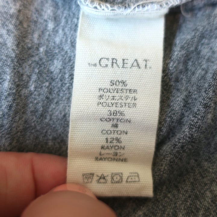 THE GREAT Puff Sleeve T-Shirt Maxi Dress Heather Gray Jersey Size 1