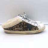Golden Goose Superstar Sabot Shearling Sneakers Leopard Pony Hair Size 38