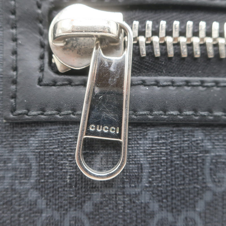 Gucci GG Supreme Small Web-Strap Messenger Bag Black Canvas &amp; Leather
