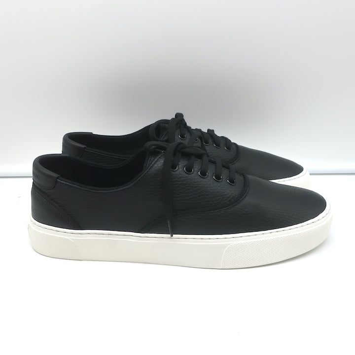 Saint Laurent Venice Low Top Sneakers Black Grained Leather Size 43.5 NEW
