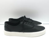 Saint Laurent Venice Low Top Sneakers Black Grained Leather Size 43.5 NEW