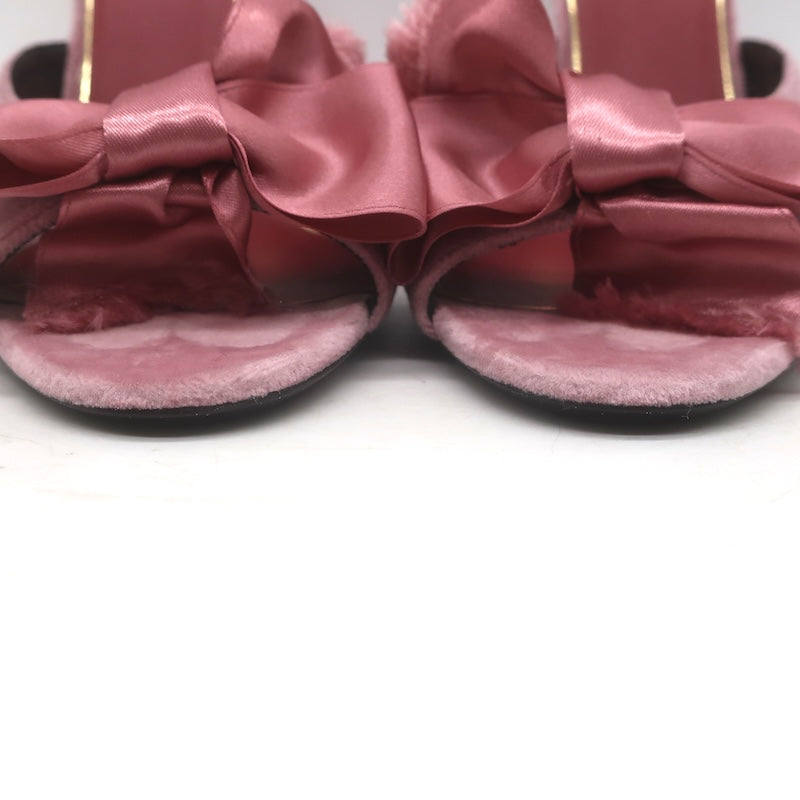 Valentino Marie Velvet Bow Sandals Pink Size 41