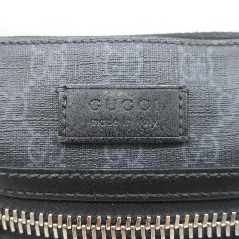 Gucci GG Supreme Small Web-Strap Messenger Bag Black Canvas &amp; Leather