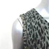 Zimmermann Leopard Print Sleeveless Midi Dress Olive Size 1