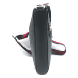 Gucci GG Supreme Small Web-Strap Messenger Bag Black Canvas & Leather