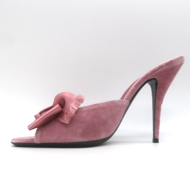 Valentino Marie Velvet Bow Sandals Pink Size 41