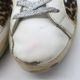 Golden Goose Superstar Sabot Shearling Sneakers Leopard Pony Hair Size 38