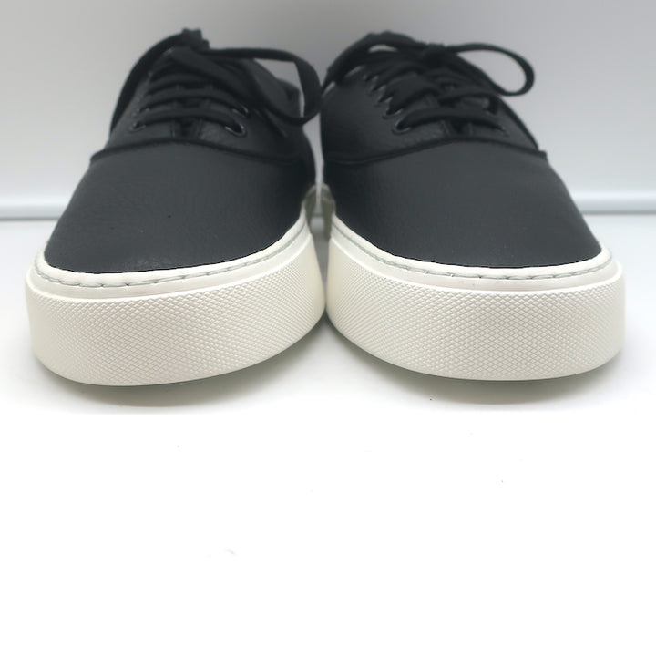 Saint Laurent Venice Low Top Sneakers Black Grained Leather Size 43.5 NEW