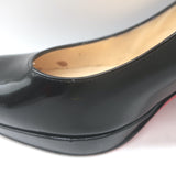 Christian Louboutin New Simple 85 Platform Pumps Black Patent Leather Size 41.5
