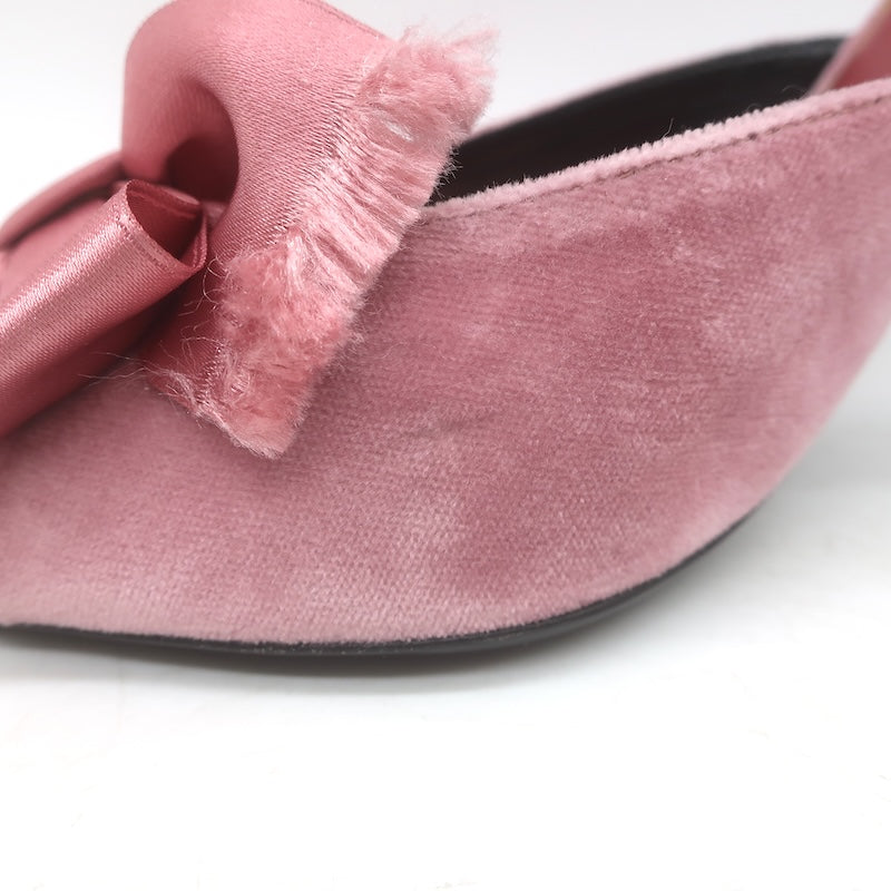 Valentino Marie Velvet Bow Sandals Pink Size 41