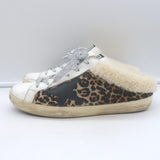 Golden Goose Superstar Sabot Shearling Sneakers Leopard Pony Hair Size 38