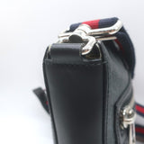 Gucci GG Supreme Small Web-Strap Messenger Bag Black Canvas & Leather