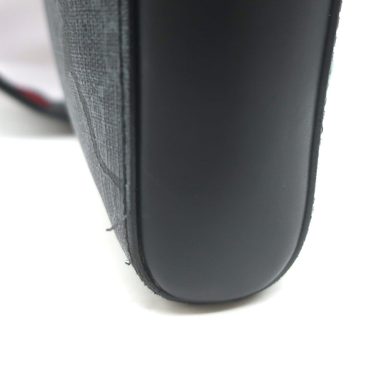Gucci GG Supreme Small Web-Strap Messenger Bag Black Canvas &amp; Leather