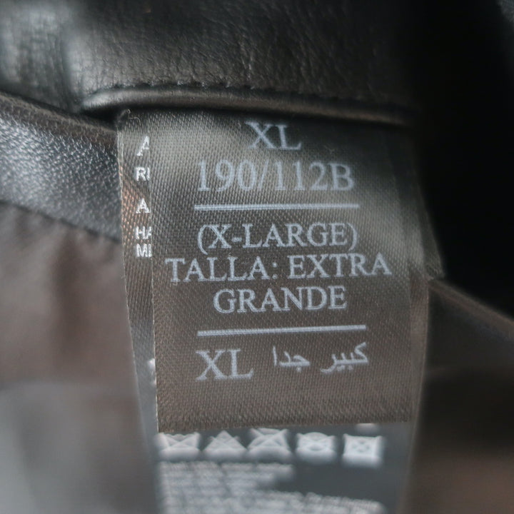 AllSaints Harwood Leather Jacket with Removable Hood Black Size Extra Large