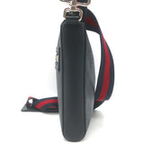 Gucci GG Supreme Small Web-Strap Messenger Bag Black Canvas & Leather