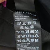AllSaints Harwood Leather Jacket with Removable Hood Black Size Extra Large