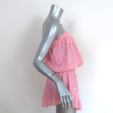 Ramy Brook Hilaria Strapless Cover-Up Mini Dress Pink Cotton Eyelet Size Medium