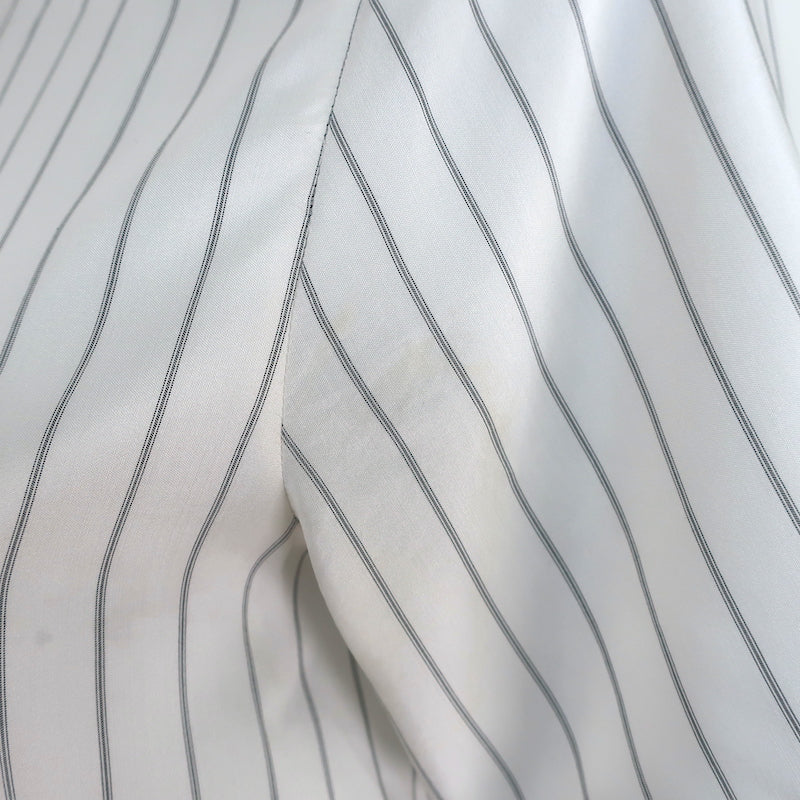 Christian Dior Striped Button-Up Shirt Cream Silk Size US 6 Short Sleeve Blouse