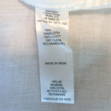 Nili Lotan Tassel-Tie Embroidered Peasant Blouse White Linen Size Extra Small