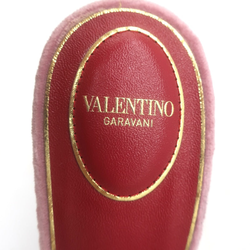 Valentino Marie Velvet Bow Sandals Pink Size 41